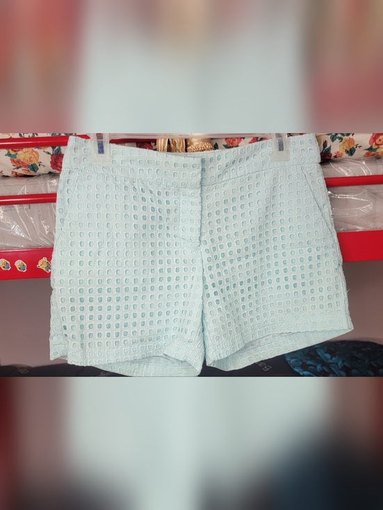 Fleur Bleue Pants - Fleur Bleue Light Blue Eyelet Women's Bermuda Shorts - Classic Summer Style